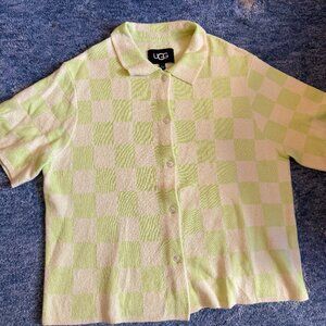 UGG Lime Green Terry Cloth Short Sleeve Shirt